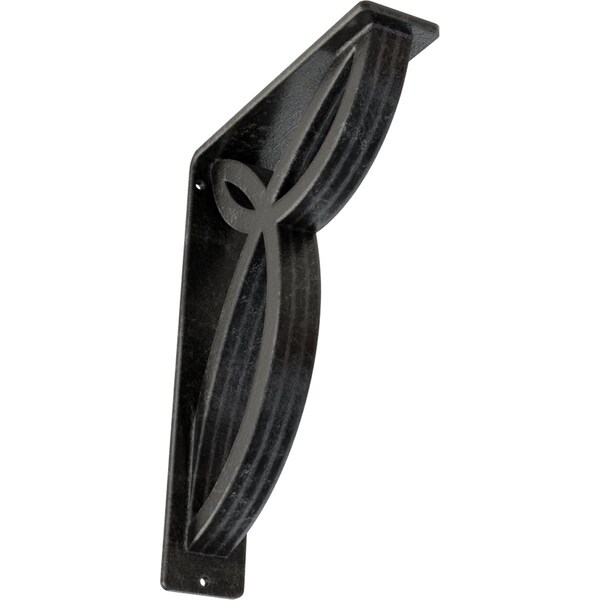 Ekena Millwork Versailles Wrought Iron Bracket, (Triple center brace), Antiqued Silver 2"W x 7 1/2"D x 10"H BKTM02X07X10TVEASV - main